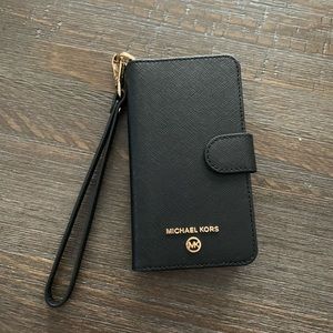 Saffiano Leather Folio Case for iPhone X/XS